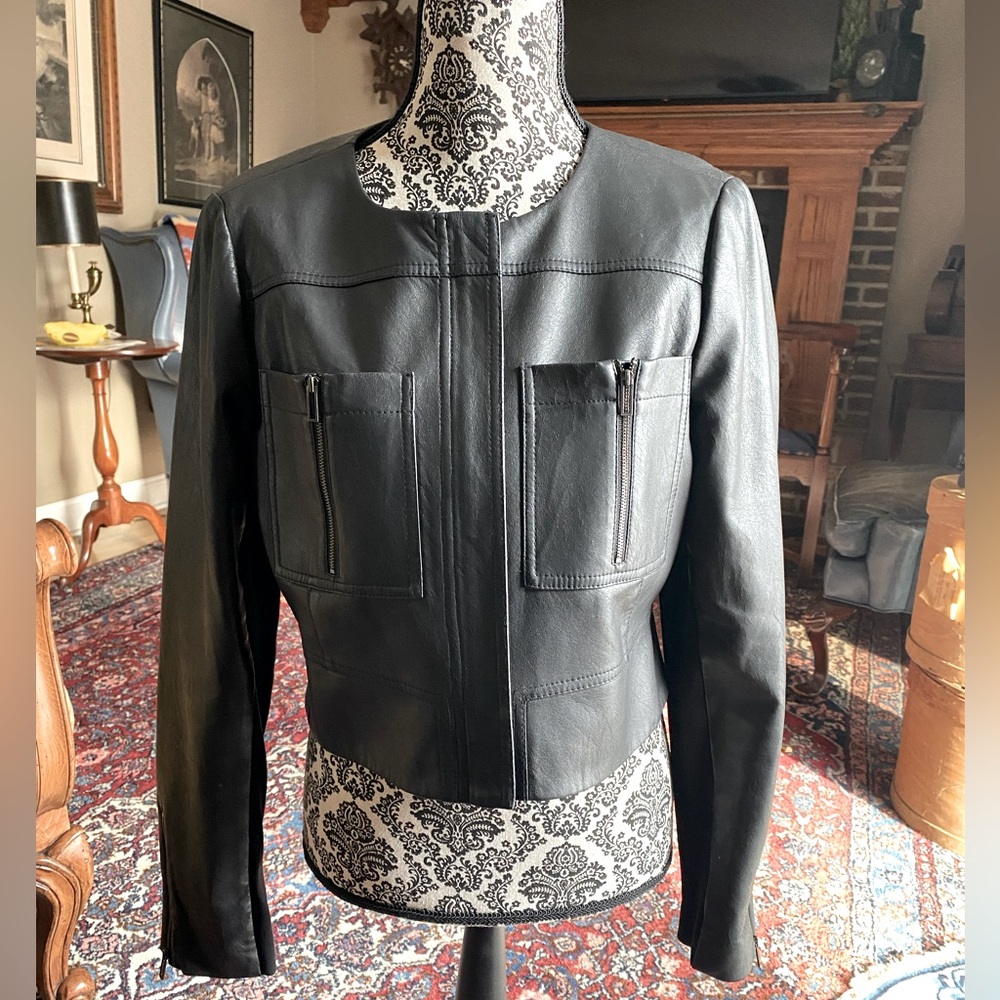 BCBG Faux Leather Jacket